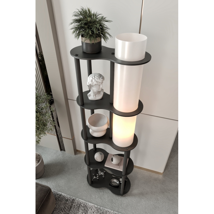 Стояща лампа с рафтове NOTO 1xE27/40W/230V черна