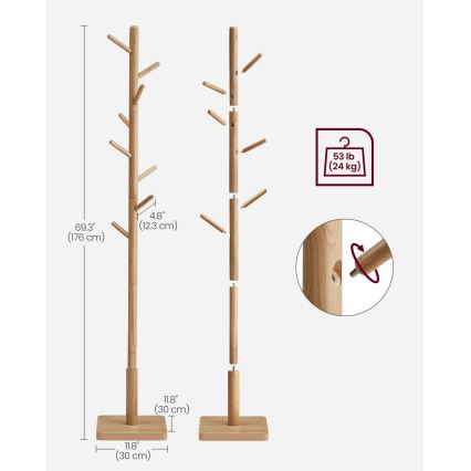 Стояща закачалка LINEA кафява
