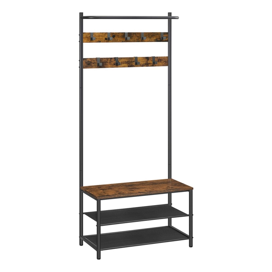 Стояща закачалка NAVOR, кафява/черна