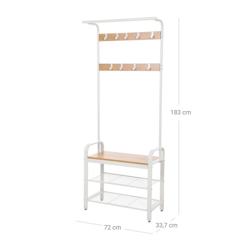 Стояща закачалка NAVOR, кафяво/бяло