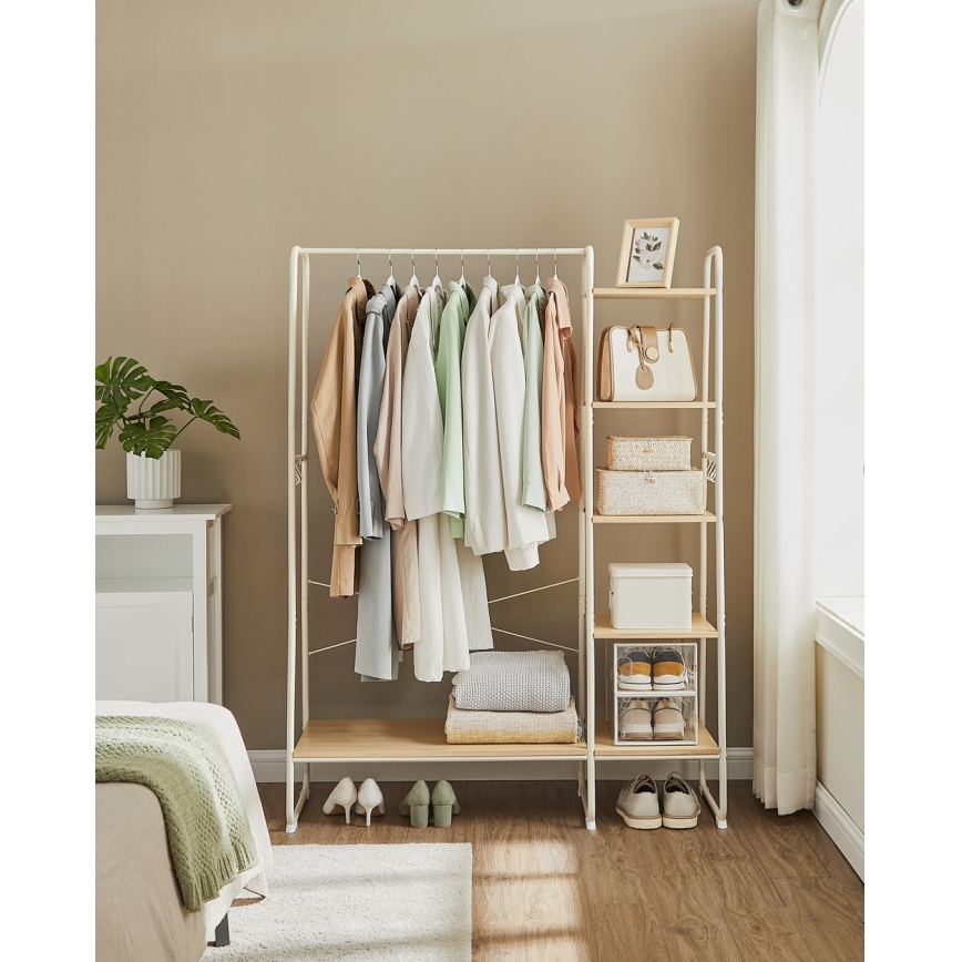 Стояща закачалка LINEA бяла/кафява