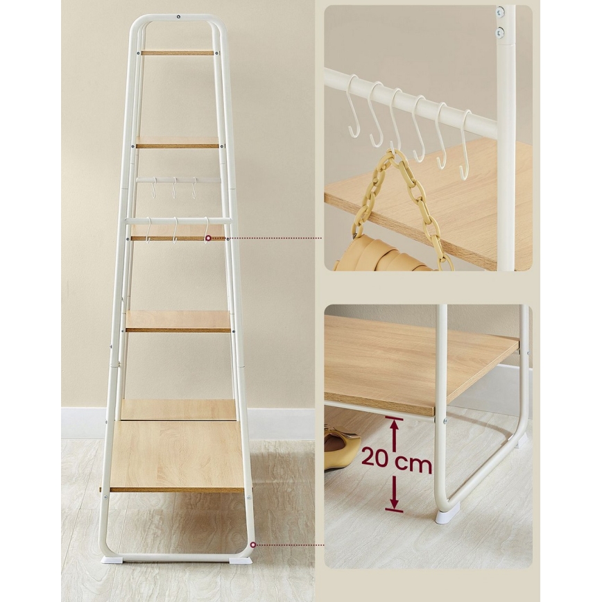 Стояща закачалка LINEA бяла/кафява