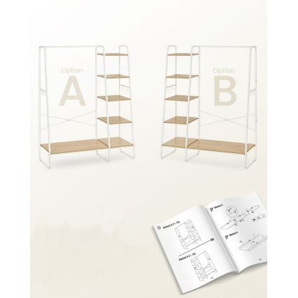 Стояща закачалка LINEA бяла/кафява