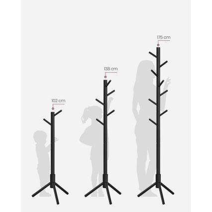 Стояща закачалка LINEA, черна