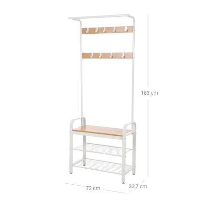 Стояща закачалка NAVOR, кафяво/бяло