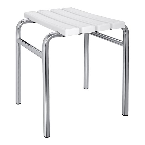 Столче 44x45 см сребристо/бяло