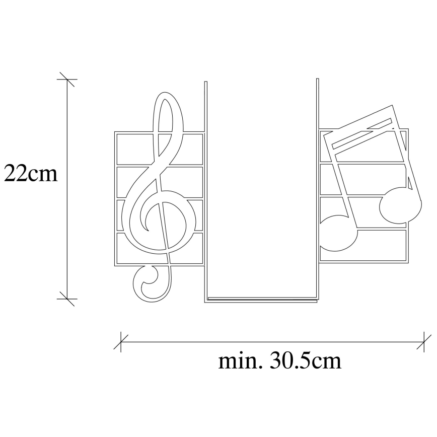 Стопер за книги 22x35,5 см черен