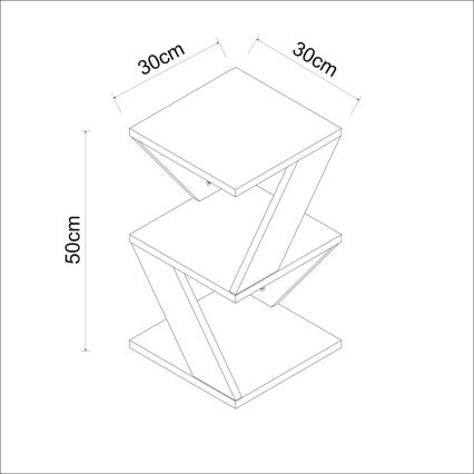 Странична маса ALBENI 50x30 см кафяв