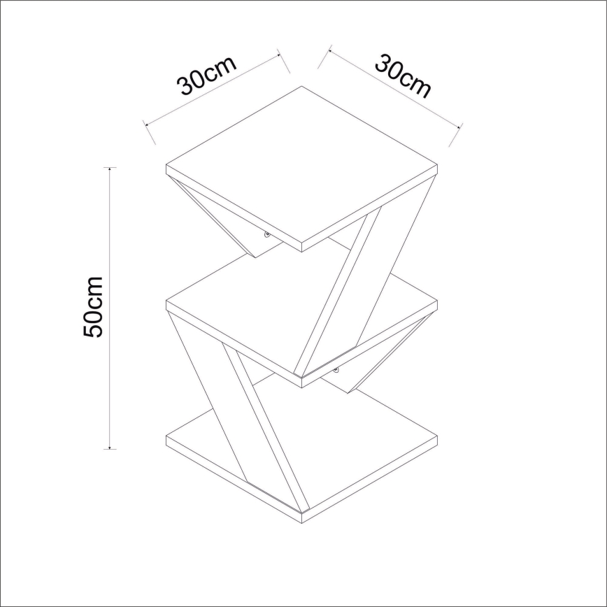 Странична маса ALBENI 50x30 см кафяв