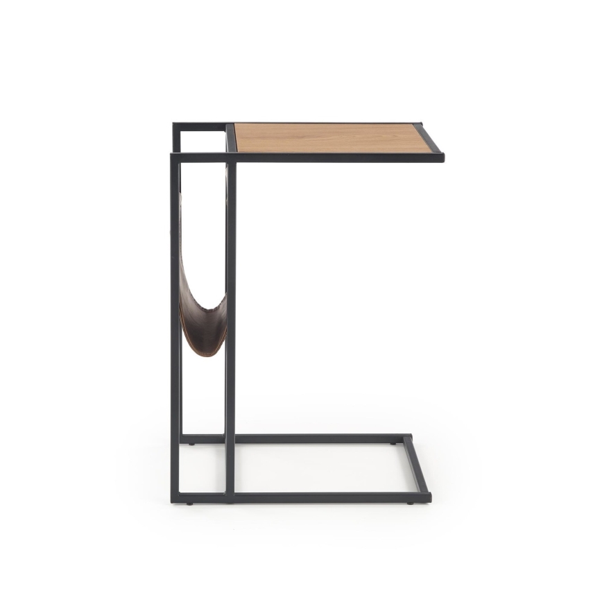 Странична маса COMPACT 65x47 см черен/кафяв