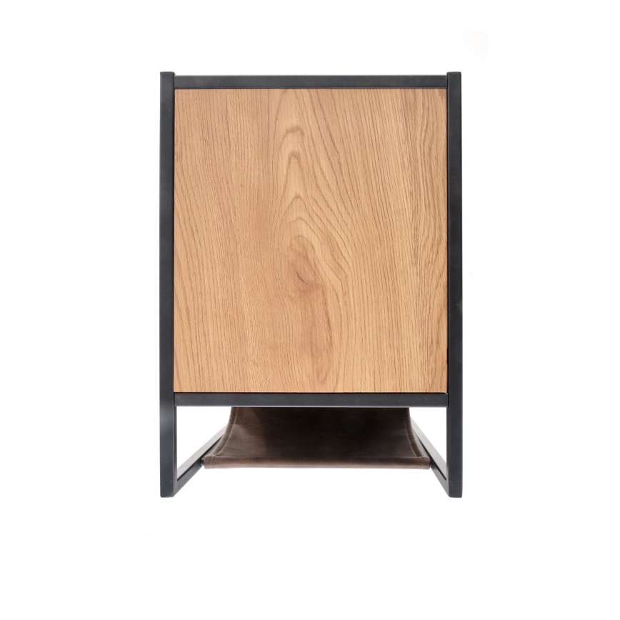 Странична маса COMPACT 65x47 см черен/кафяв