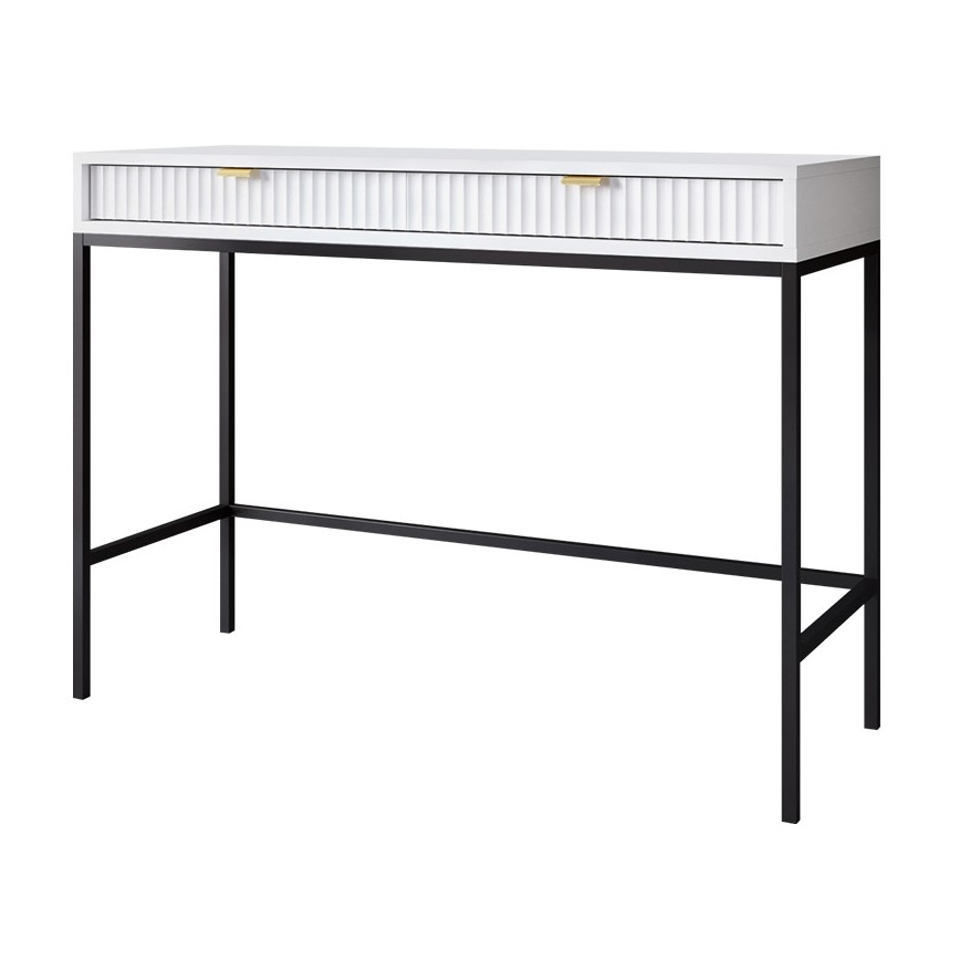 Странична маса NOVA 77x104 см бял/черен