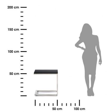 Странична маса STIVAR 30x50 см лъскав хром/черен