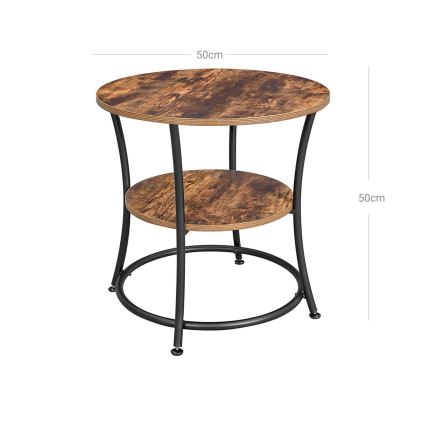 Странична масичка ELDUR кафява/черна