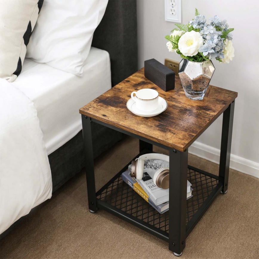 Странична масичка ELDUR кафява/черна