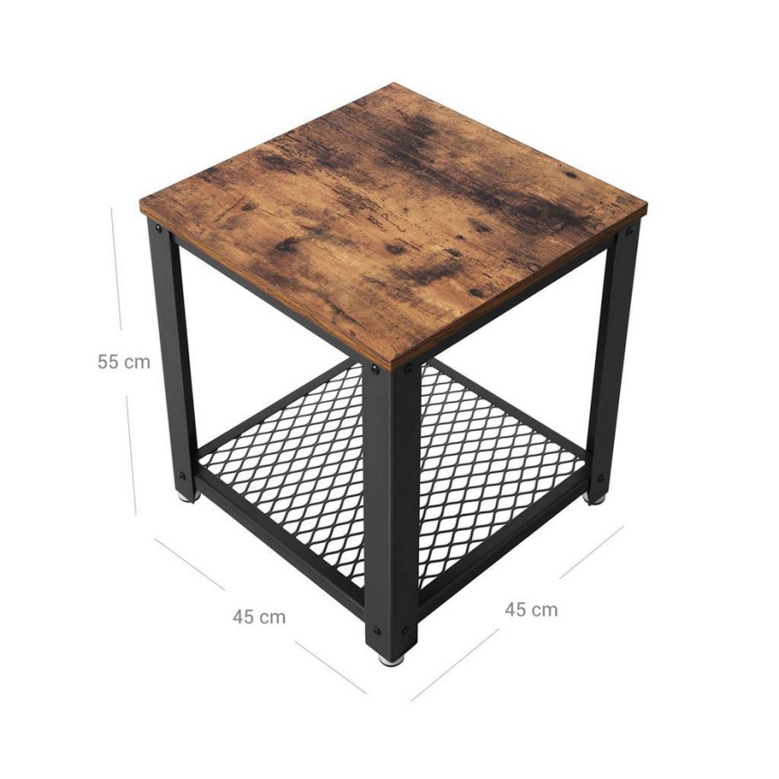 Странична масичка ELDUR кафява/черна