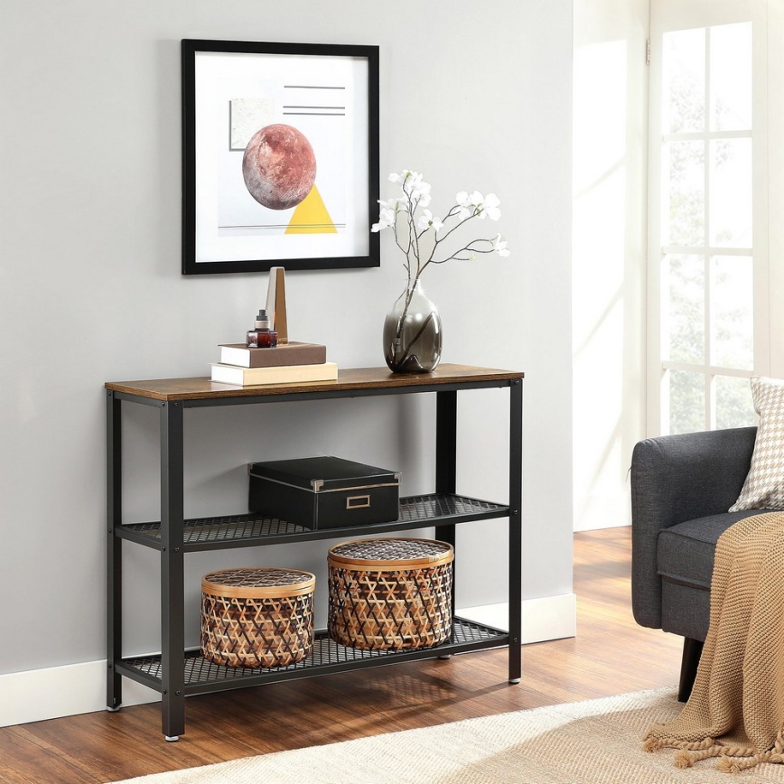 Странична масичка LUVOR кафява/черна