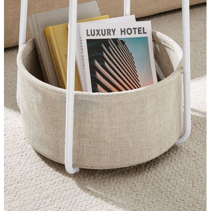 Странична масичка NOIRA бяла/светло кафява