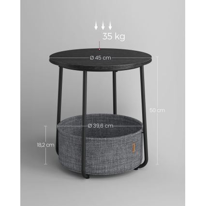 Странична масичка NOIRA черна/сива