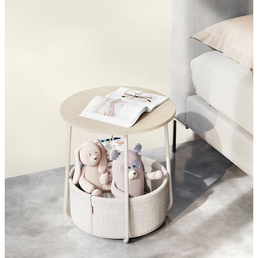 Странична масичка NOIRA кремава/бяла