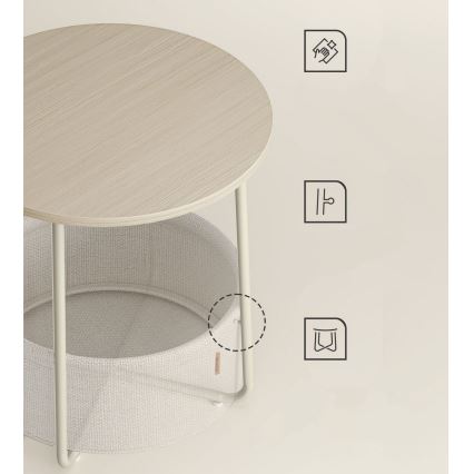 Странична масичка NOIRA кремава/бяла