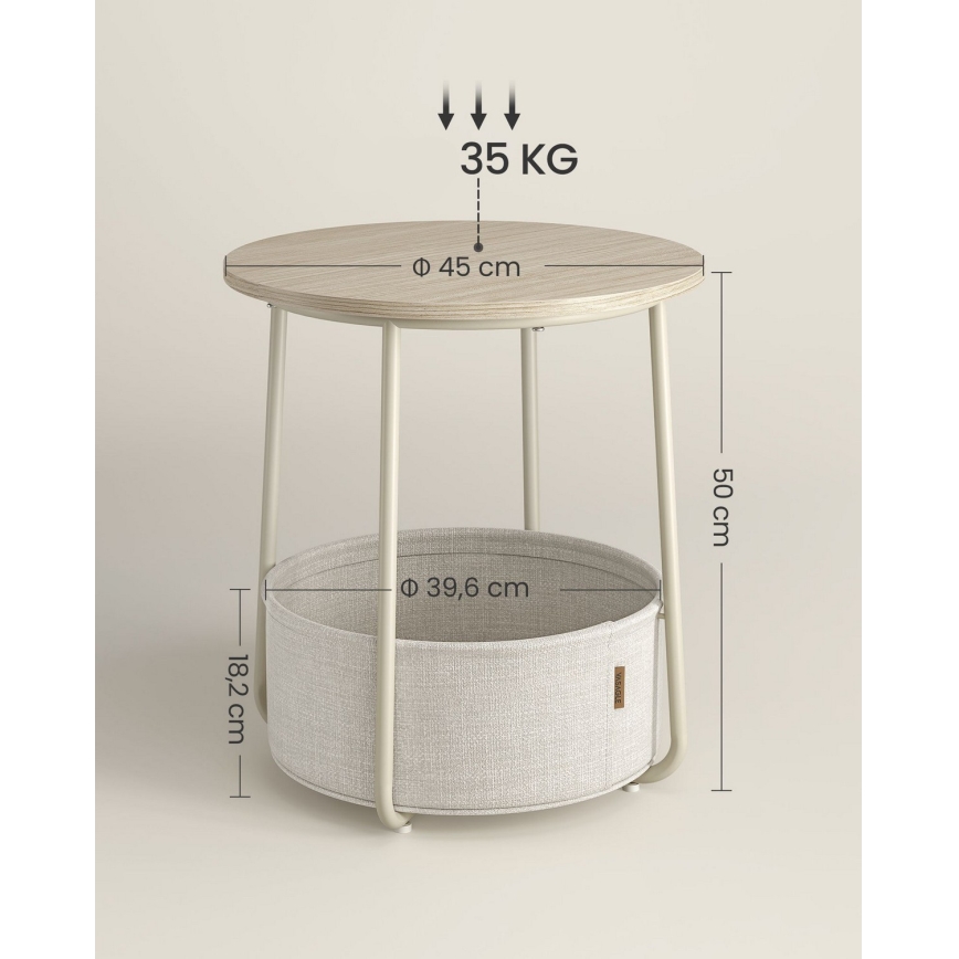 Странична масичка NOIRA кремава/бяла