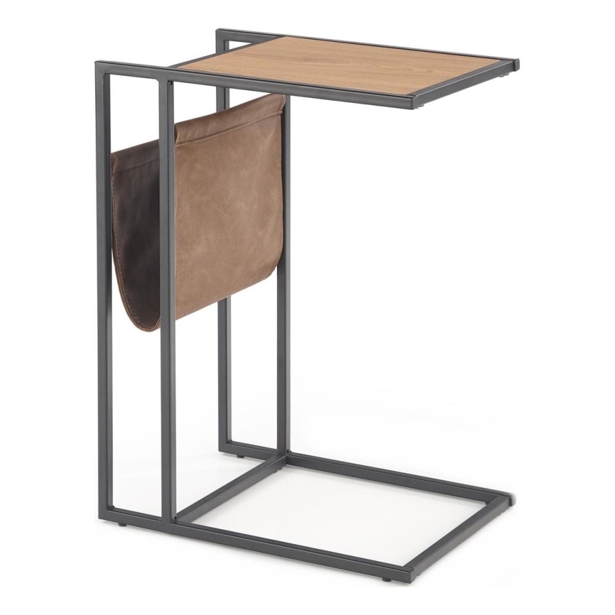 Странична маса COMPACT 65x47 см черен/кафяв