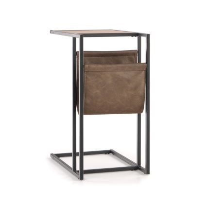 Странична маса COMPACT 65x47 см черен/кафяв