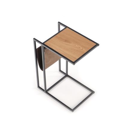 Странична маса COMPACT 65x47 см черен/кафяв