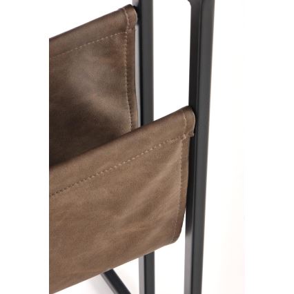 Странична маса COMPACT 65x47 см черен/кафяв