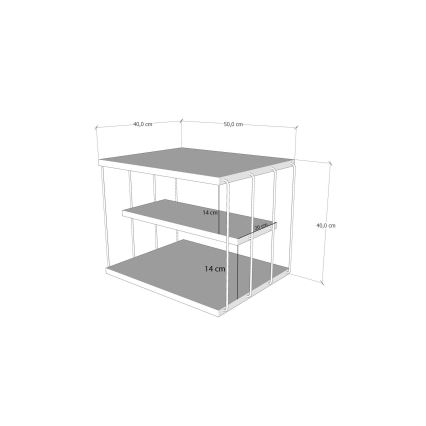 Странична маса LIFON 40x50 см антрацит