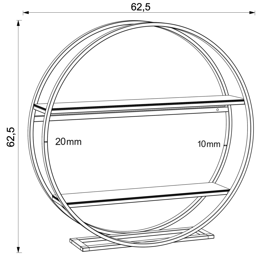 Странична маса SHELF Ø 62,5 см дъб