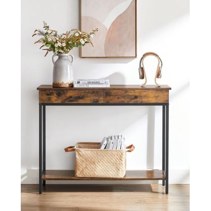 Странична масичка LUVOR кафява/черна