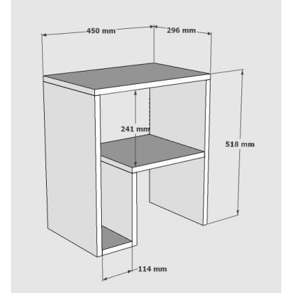 Странична масичка YEPA 52x45 cм бяла