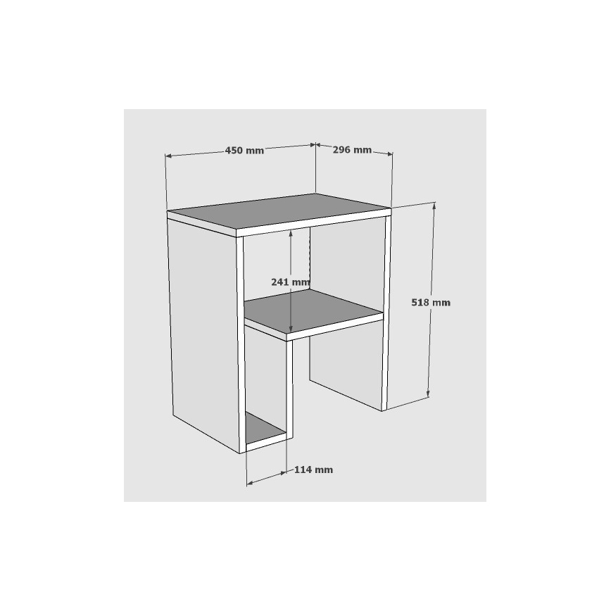 Странична масичка YEPA 52x45 cм бяла