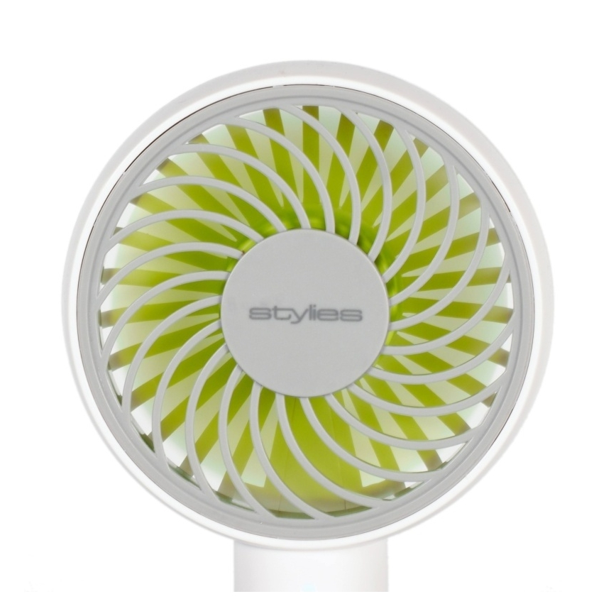 Stylies - Акумулаторен ръчен вентилатор LACERTA 4W/5V 2500 mAh бял