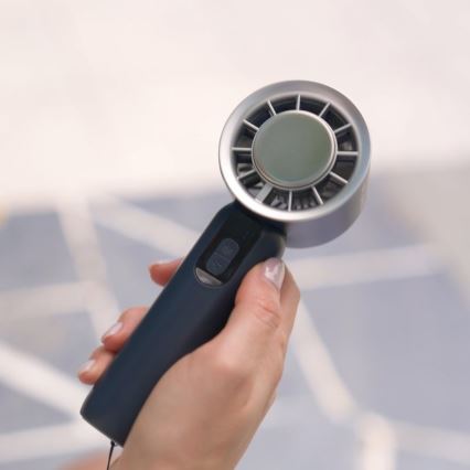 Stylies - Преносим акумулаторен ръчен вентилатор LACERTI 8W/5V 3000 mAh, син