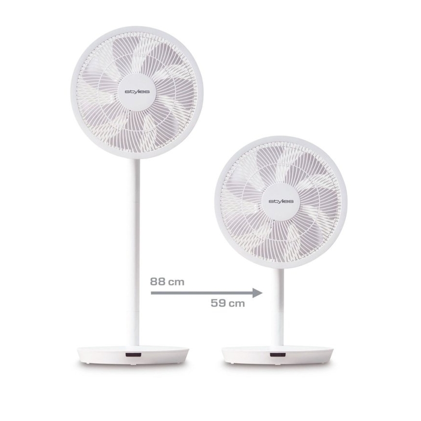 Stylies - Подов вентилатор 2 в 1 ANTILA 25W/230V 88 cm бял + дистанционно управление