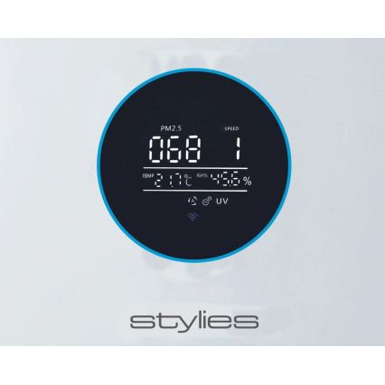 Stylies - Пречиствател на въздуха с овлажнител и UV-C лампа ALPHA 68W/230V Wi-Fi бял