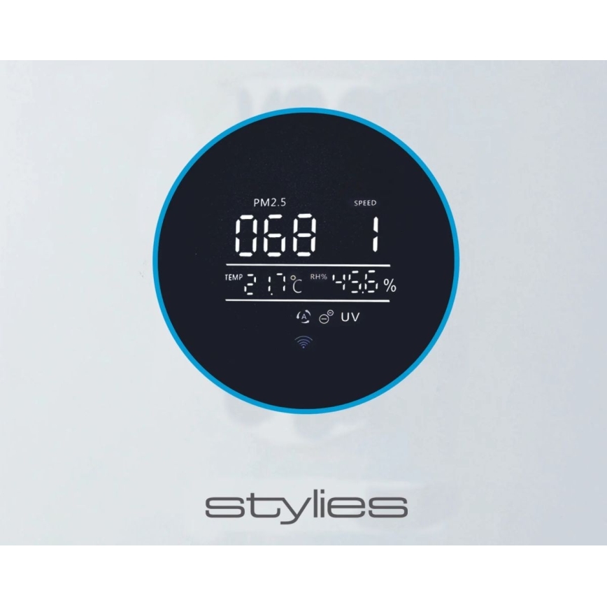 Stylies - Пречиствател на въздуха с овлажнител и UV-C лампа ALPHA 68W/230V Wi-Fi бял
