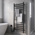 Стълбов радиатор за баня с термостат AVANGARD 227W 120x48 cm, черен, ляв