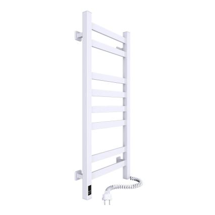 Радиатор-кърподържач за баня с термостат AVANGARD 251W/230V 80,6 cm IP44 бял десен квадратен