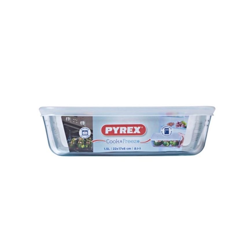 Стъклен контейнер за съхранение на храни PYREX 1,5 l