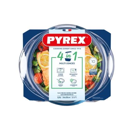 Стъклена форма за печене с капак PYREX 2,1 л