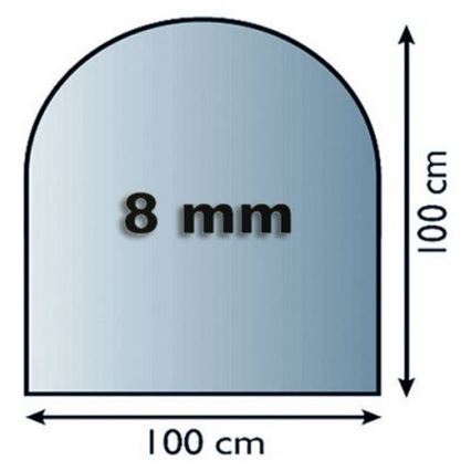 Стъкло под камина 1000x1000x8 мм полуарка