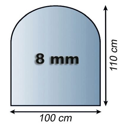 Стъкло под камина 1100x1000x8 мм полуарка