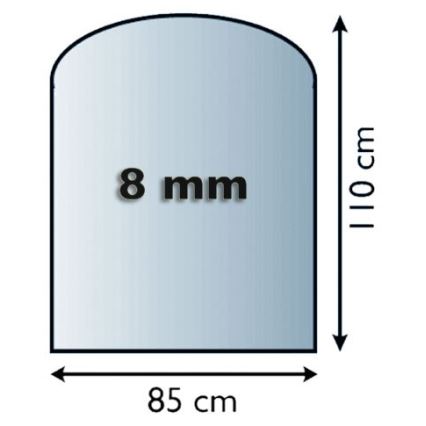 Стъкло под камина 1100x850x8 мм полуарка
