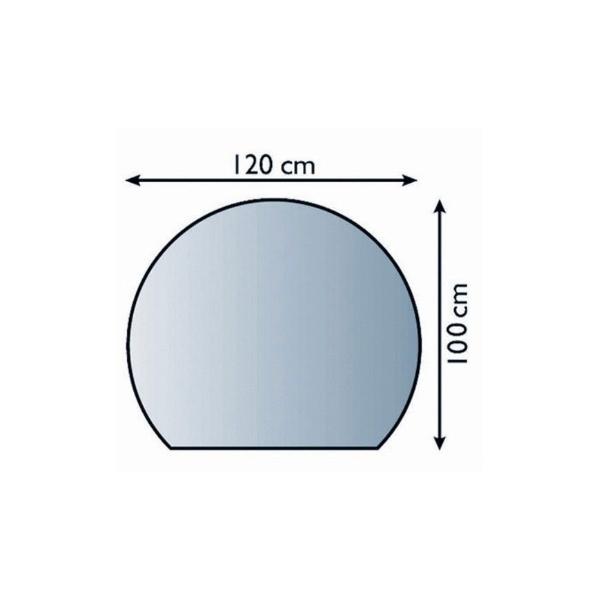 Стъкло под камина 1200x1000x6 мм полуарка