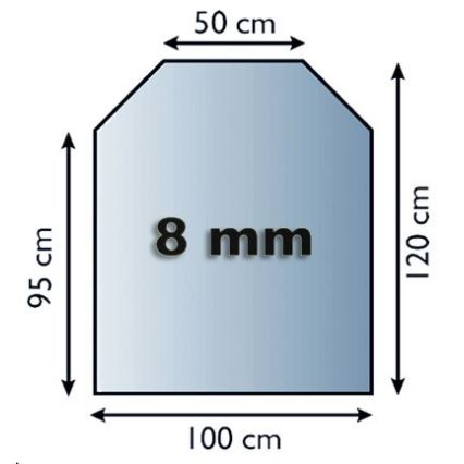 Стъкло под камина 1200x1000x8 мм