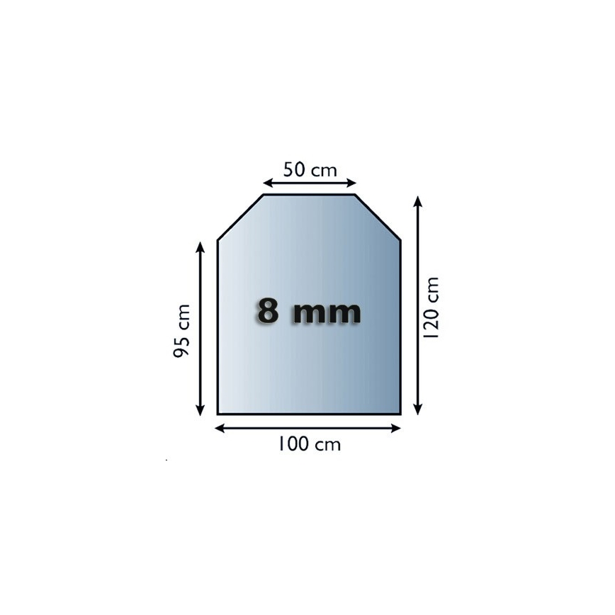 Стъкло под камина 1200x1000x8 мм